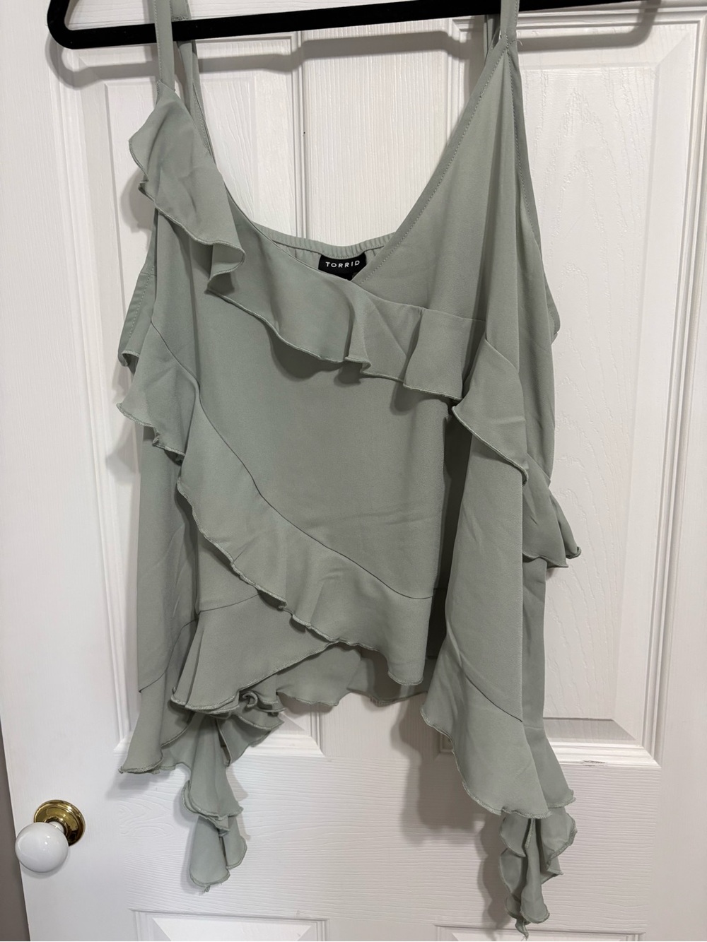 torrid Sage Green Ruffle Tiered Cami